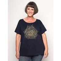 Peaces.bio - handbedruckte Biomode Bio-Damen-Loosefit-T-Shirt Rose