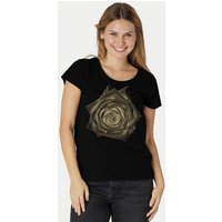 Peaces.bio - handbedruckte Biomode Bio-Damen-Loosefit-T-Shirt Rose