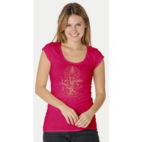 Peaces.bio - handbedruckte Biomode Bio-Damen-Roundneck-Shirt "Ganesha"