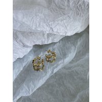 noemvri fashion label Logo Ear Hoops small