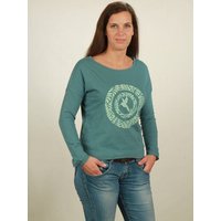 NATIVE SOULS Longsleeve Oversize Damen - Circle Kolibri - light turquoise