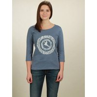 NATIVE SOULS Longsleeve 3/4-Arm Damen - Circle Kolibri - smoke blue