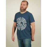 NATIVE SOULS T-Shirt Herren - Lion Sun - dark blue