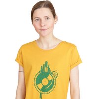 Spangeltangel Damenshirt "Weltscheibe", ocker, T-Shirt, Siebdruck
