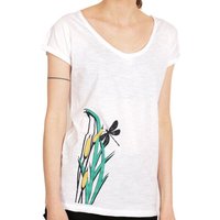 Spangeltangel Damenshirt, “Libelle“, T-Shirt weiß, bedruckt, TShirt, Bio-Baumwolle, Siebdruck