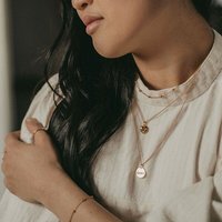 MOANINA Kette Dream Coin - 925 Silber/18k Gold Vermeil - 3 Längen