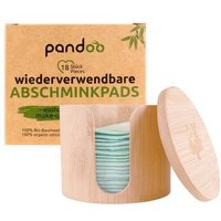 pandoo 18 Abschminkpads waschbar | aus Bio-Baumwolle mit Bambus Box