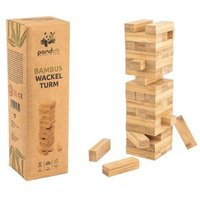 pandoo Wackelturm aus Bambus | Geschicklichkeitspiel & Gesellschaftsspiel