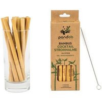 pandoo 12er-Packung Cocktail-Strohhalme aus 100% Bambus
