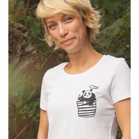 Pingzi Panda - Brust Motiv - päfjes Fair Wear Frauen T-Shirt - White