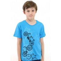 Spangeltangel Kinder-T-Shirt "Fahrräder" blau, Siebdruck, bedrucktes Shirt, Kindermode