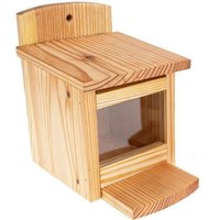 ReineNatur Eichhörnchen Futterhaus – Futterkasten – Lärchenholz-Gr.L:25 cmxB:18cmxH:25 cm