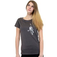 Spangeltangel Damen T-Shirt „Kosmonaut“ grau, für Frauen, Galaxie, Astronaut, Weltall