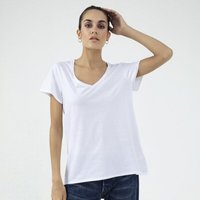 d'Els Rebecca Damen V-Neck Kurzarm T-Shirt aus Single Jersey Bio Baumwolle