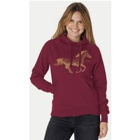 Peaces.bio - handbedruckte Biomode Bio-Damen-Kapuzensweater Horsepower