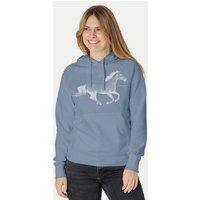 Peaces.bio - handbedruckte Biomode Bio-Damen-Kapuzensweater Horsepower