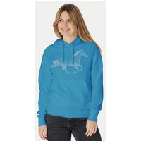 Peaces.bio - handbedruckte Biomode Bio-Damen-Kapuzensweater Horsepower