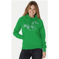 Peaces.bio - handbedruckte Biomode Bio-Damen-Kapuzensweater Horsepower