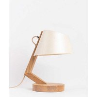 ALMUT von Wildheim Moderne Tischlampe aus Eiche Lampenschirm aus Naturmaterialien