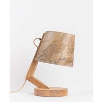 ALMUT von Wildheim dimmbare Tischlampe aus Eiche mit Lampenschirm aus Naturmaterialien
