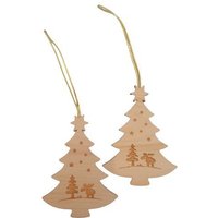 ReineNatur Christbaum– Anhänger - Zirbe – Weihnachten – 2er-Set