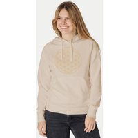 Peaces.bio - handbedruckte Biomode Bio-Damen-Kapuzensweater Die Blume des Lebens