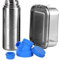 JN JuNiki's Set "Blume des Lebens": Lunchbox + 550ml isolierte Edelstahltrinkflasche