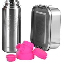 JN JuNiki's Set "Blume des Lebens": Lunchbox + 550ml isolierte Edelstahltrinkflasche