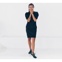 The Driftwood Tales Schwarzes Kleid aus Bio-Sweatshirt mit kurzen Puffärmeln