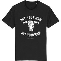 roots of compassion Not Your Mom Not Your Milk T-Shirt bio & fair & vegan - gerader Schnitt - Tiere, Tierliebe, Veganismus, Statement Shirt, Tierrechte