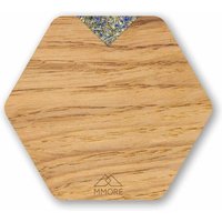 MMORE Untersetzer aus Holz - Amerikanischer Nussbaum, Eichenholz und organische Materialien / 4er-Set Untersetzer