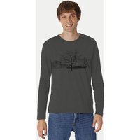 Peaces.bio - handbedruckte Biomode Herren Langarmshirt Landscape