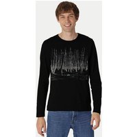 Peaces.bio - handbedruckte Biomode Herren Langarmshirt Woodland