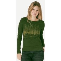 Peaces.bio - handbedruckte Biomode Damen Langarmshirt Woodland