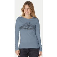 Peaces.bio - handbedruckte Biomode Damen Langarmshirt Landscape