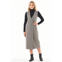 ORGANICATION Kleid aus Bio-Baumwolle-Mix mit Hahnentrittmuster