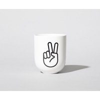 Fyngers Handgemachter Becher aus Porzellan - Modell PEACE - Füllmenge 330ml - Mattlasur