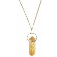 Crystal and Sage Zitrin Halskette vergoldet