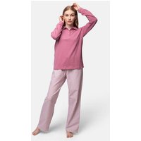 greenjama Damen Langarm-Shirt mit Polo-Kragen, GOTS-zertifiziert