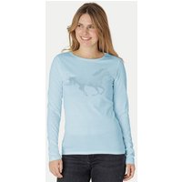 Peaces.bio - handbedruckte Biomode Bio-Damen-Langarmshirt Horsepower