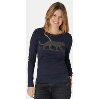 Peaces.bio - handbedruckte Biomode Bio-Damen-Langarmshirt Leopard