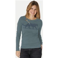 Peaces.bio - handbedruckte Biomode Bio-Damen-Langarmshirt Leopard