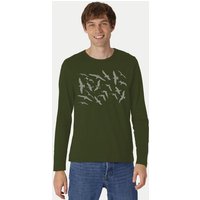 Peaces.bio - handbedruckte Biomode Bio-Herren-Langarmshirt Möwen