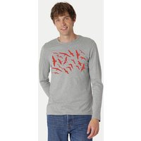 Peaces.bio - handbedruckte Biomode Bio-Herren-Langarmshirt Möwen