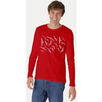 Peaces.bio - handbedruckte Biomode Bio-Herren-Langarmshirt Möwen