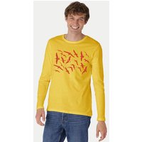 Peaces.bio - handbedruckte Biomode Bio-Herren-Langarmshirt Möwen