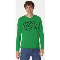 Peaces.bio - handbedruckte Biomode Bio-Herren-Langarmshirt Möwen