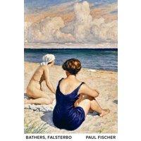 Photocircle Poster / Leinwandbild / Kunst - Paul Fischer: Badegäste am Strand, Falsterbo
