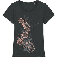 Spangeltangel Frauenshirt "Fahrräder", bedruckt, Siebdruck, sportlich, Bio-Baumwolle