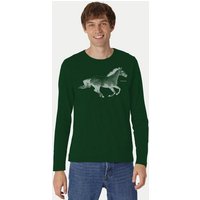 Peaces.bio - handbedruckte Biomode Bio-Herren-Langarmshirt Horsepower